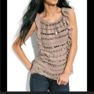 Robbi & Nikki taupe xs sleeveless top